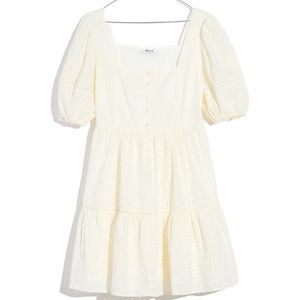 Madewell Eyelet Tiered Mini Dress NWT